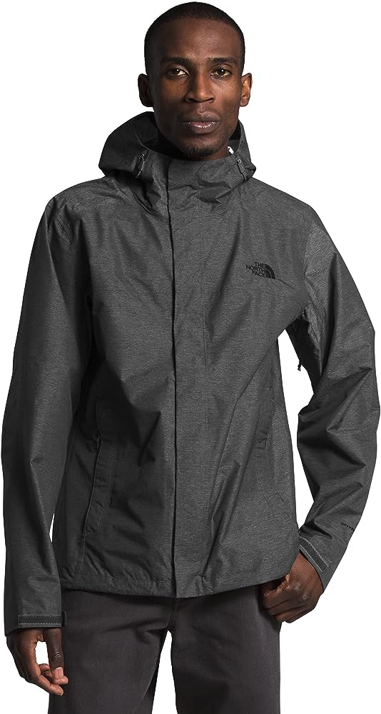 THE NORTH FACE Men’s Venture 2 Waterproof Hooded Rain Jacket (Standard and Big & Tall Size), TNF Dark Grey Heather/TNF Dark Grey Heather/TNF Black, Small