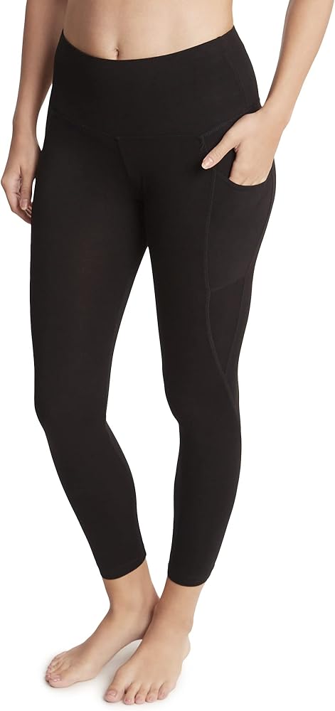 Jockey Women's Cotton Stretch Basic 7/8 Legging with Side Pocket