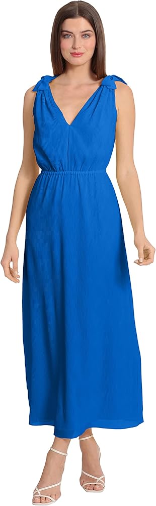 Maggy London Women's Tie Shoulder Chiffon Maxi Dress Date Night Event Guest of