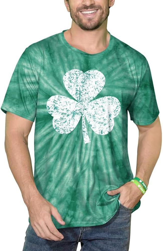 Arvilhill Men's St. Patrick's Day Short Sleeves Irish Clover T-Shirt