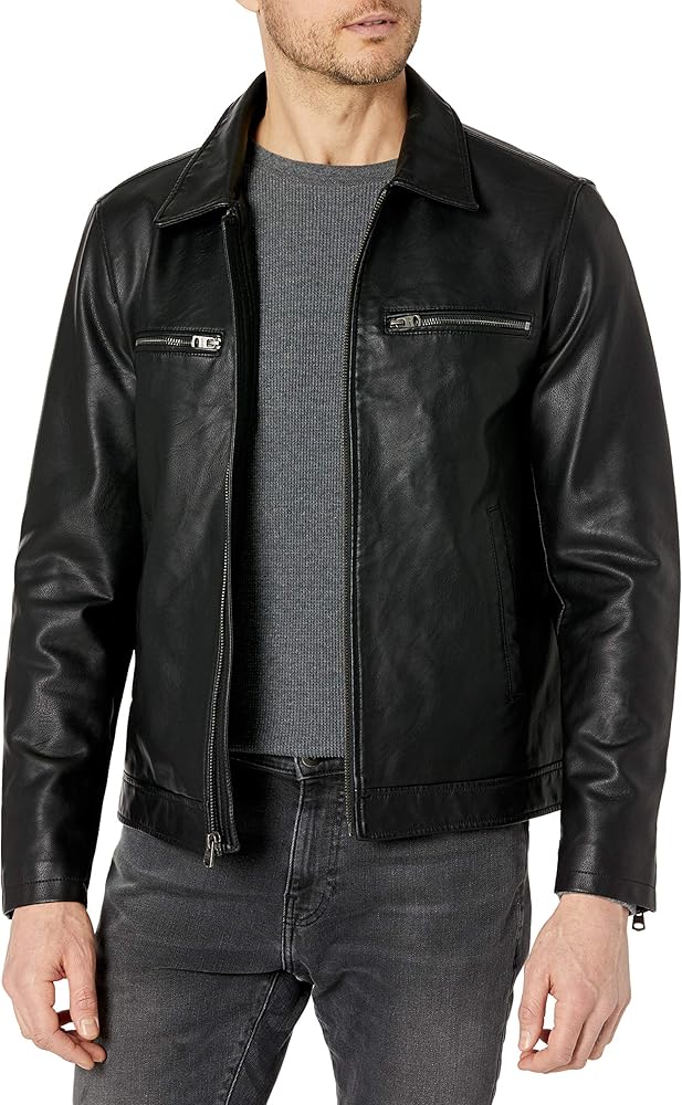 Levi's Men's Faux Leather Laydown Collar Racer Jacket