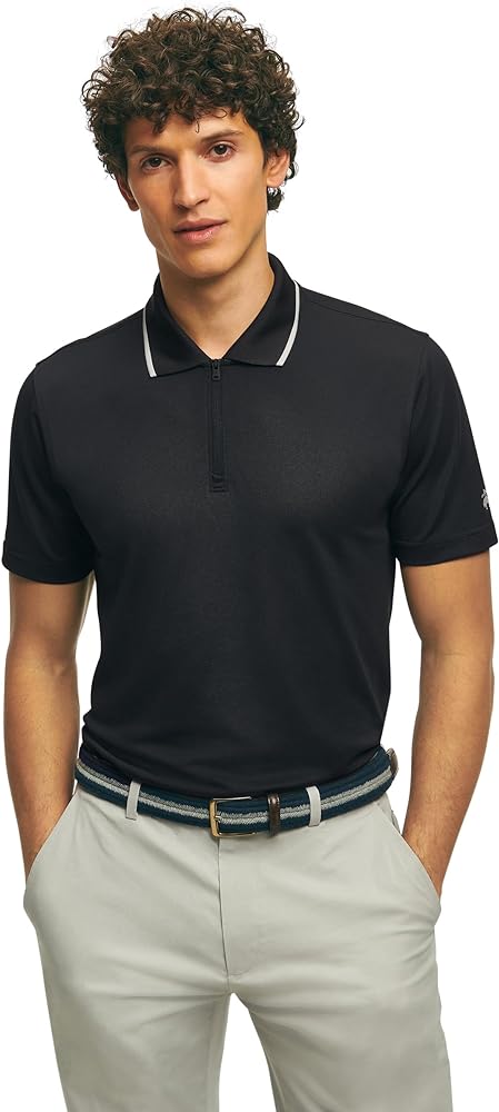 Brooks Brothers Men's Performance Stretch Short Sleeve Pique Golf Polo Shirt