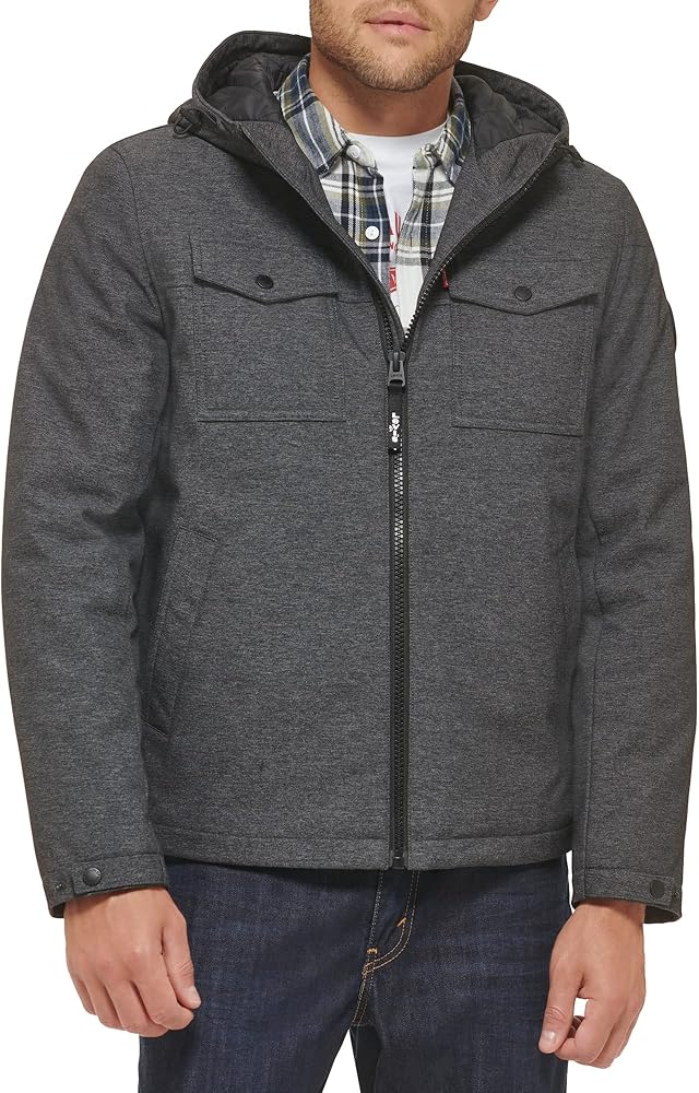 Levi's Men's Soft Shell Hooded Storm Coat (Regular & Big & Tall Sizes)