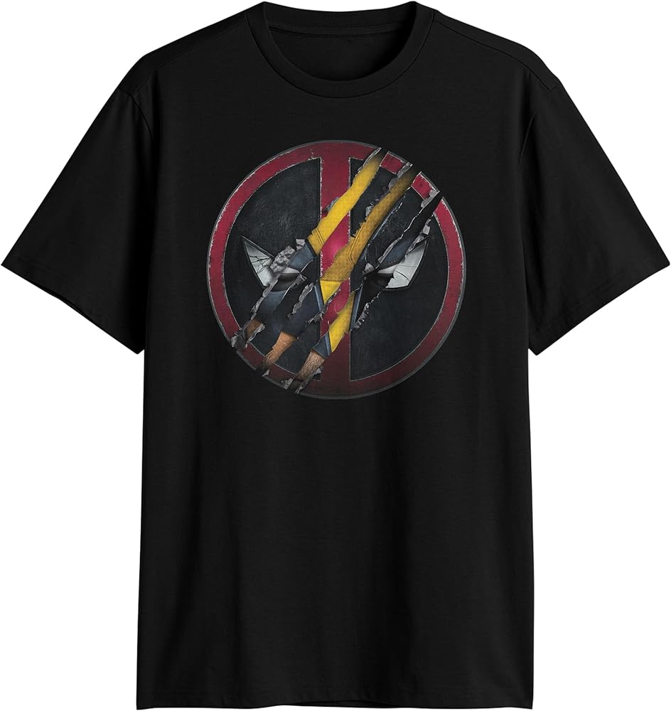 Marvel Deadpool Wolverine Scratched Logo T-Shirt