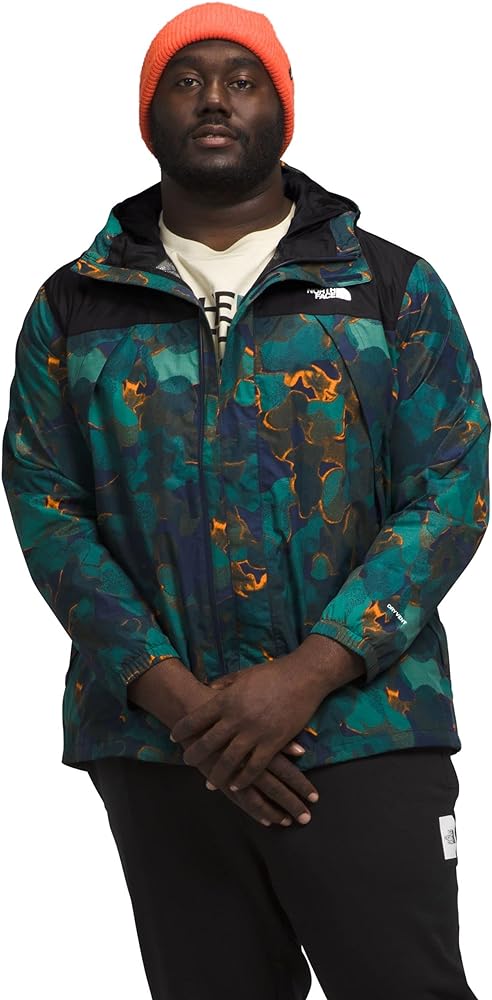 THE NORTH FACE Men's Antora Waterproof Jacket (Standard and Big Size), Summit Navy Camo Texture Print/TNF Black, 4X