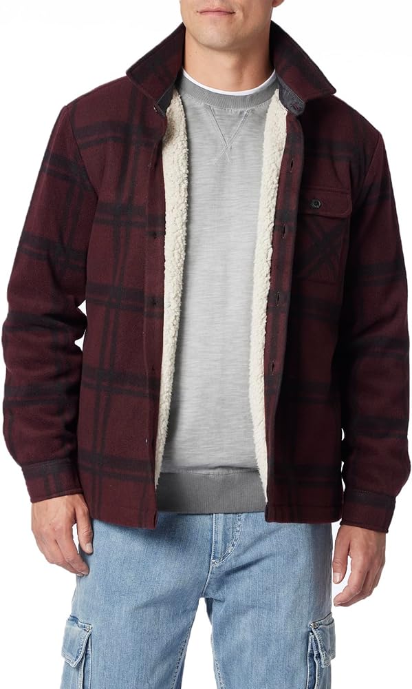 UNIONBAY Men's Woodsman Microfleece Lined Flannel Shirt Jacket