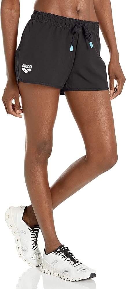 ARENA Women's Team Line Solid Training Shorts Gym Workout Bottoms Adjustable Fit Side Pockets Elastic Waistband and Drawcord