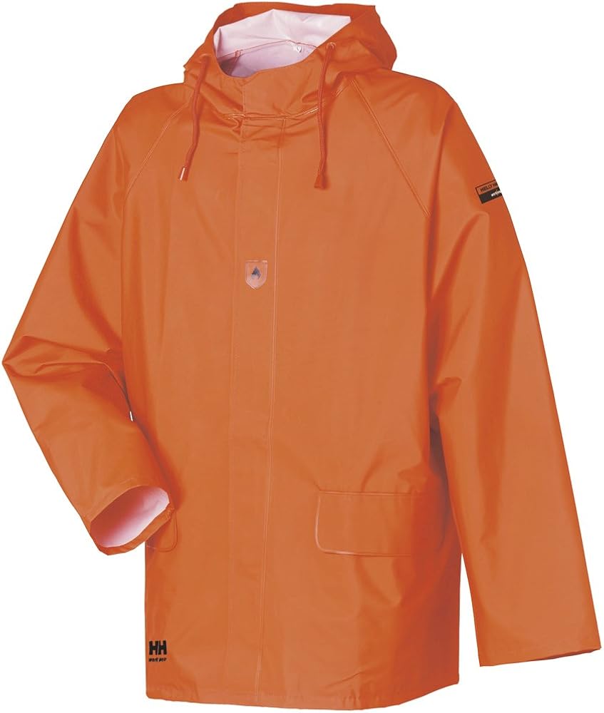 Helly-Hansen Workwear Horten Waterproof Rain Jacket for Men - Heavy Duty PVC-Coated Protective Flame Resistant Rain Coat