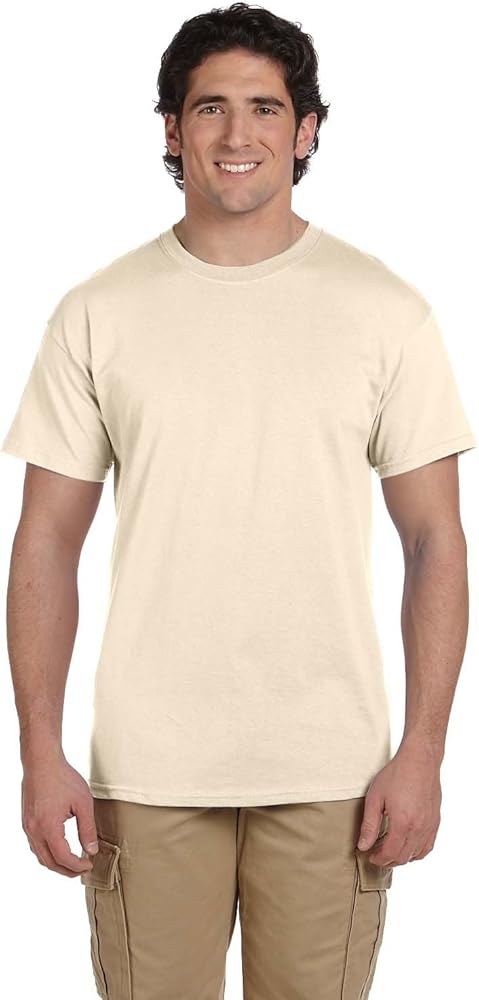 Fruit of the Loom mens 5 oz. 100% Heavy Cotton HD T-Shirt(3931)-NATURAL-XL