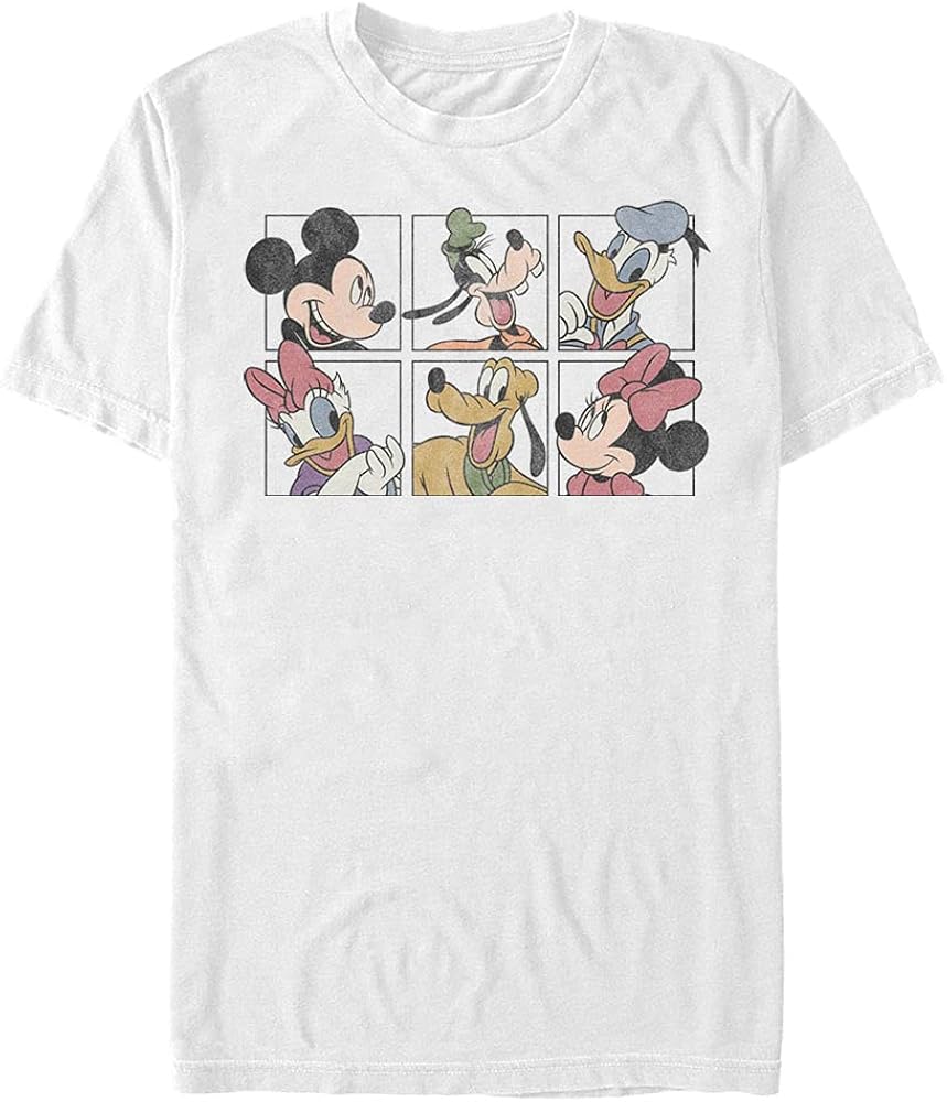 Disney Men's Characters Mickey and Friends Grid T-Shirt