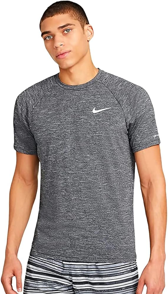 Nike Men's Dri-FIT UPF 40+ Hydroguard Swim Tee (Large, Grey Heather)