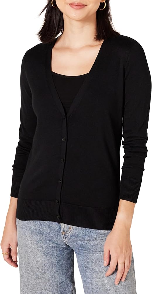 Amazon Essentials Women's Lightweight V-Neck Cardigan Sweater (Available in Plus Size)