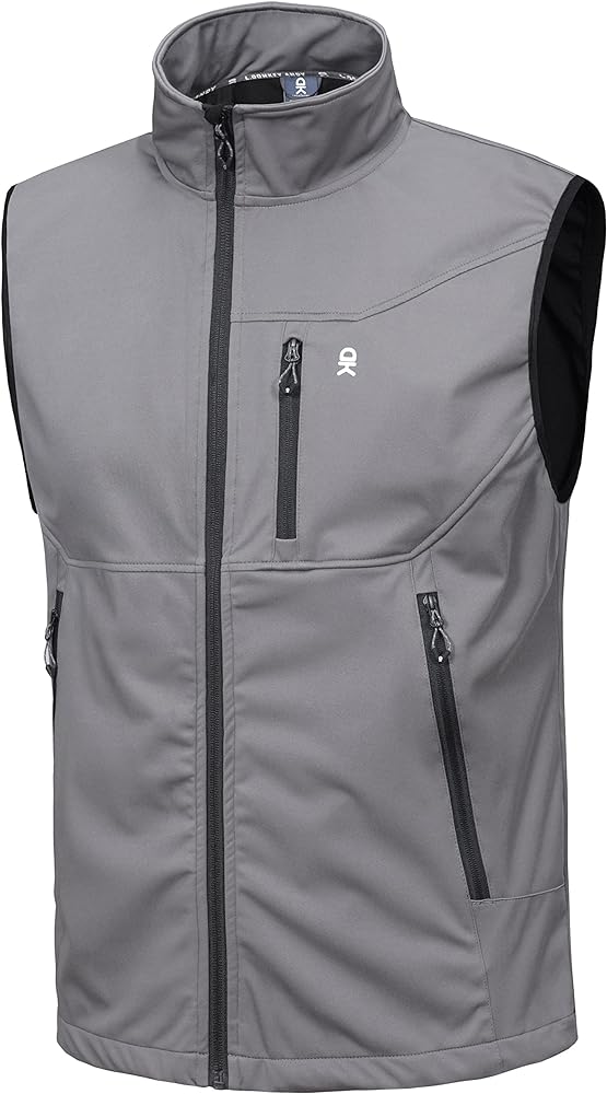 Little Donkey Andy Men's Lightweight Softshell Vest Windproof Sleeveless Jacket for Travel Hiking Running Golf