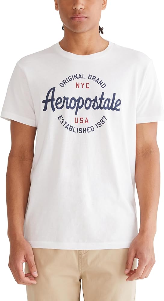 AEROPOSTALE Men's Circle Script Short Sleeve Tee