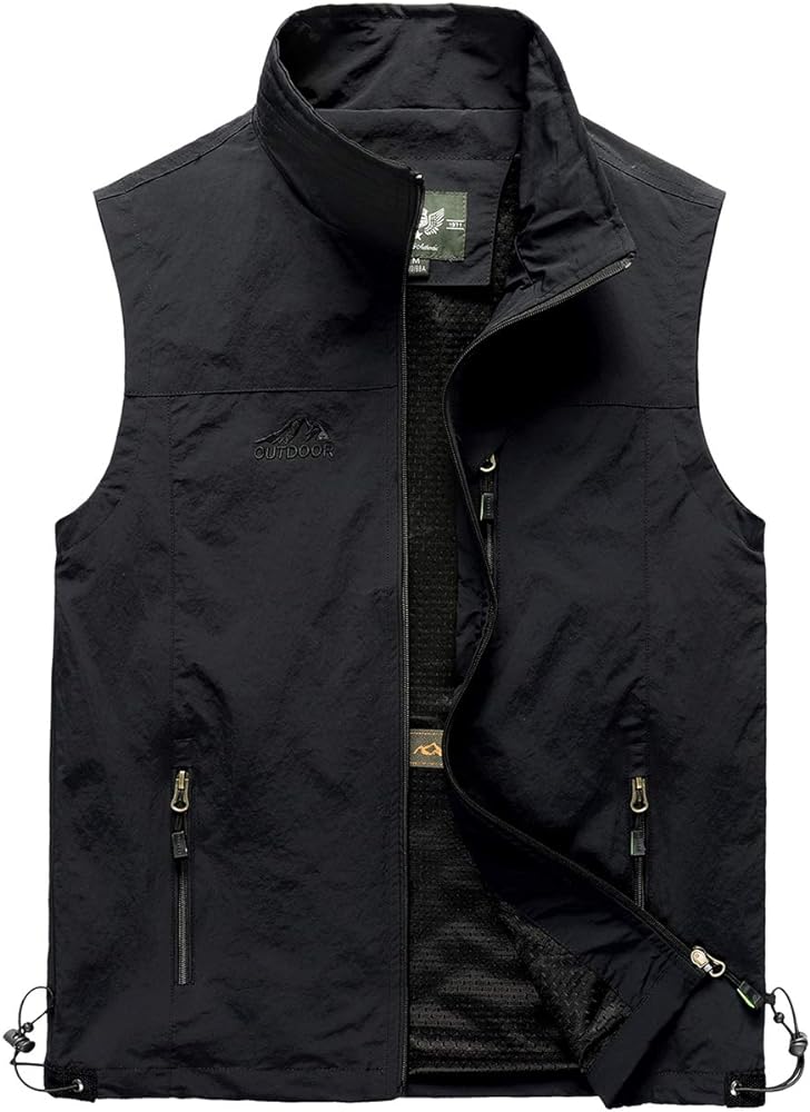 Duyang Men's Casual Outdoor Lightweight Quick Dry Fish Travel Work Safari Vest