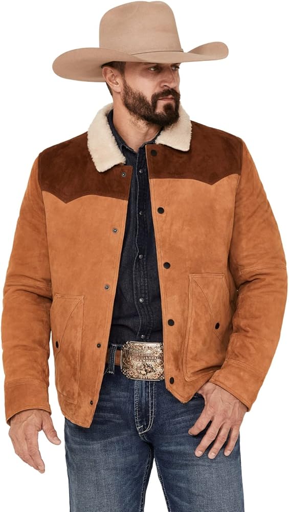 Scully Western Jacket Mens Snap Front Leather Collared Tan F0_2020