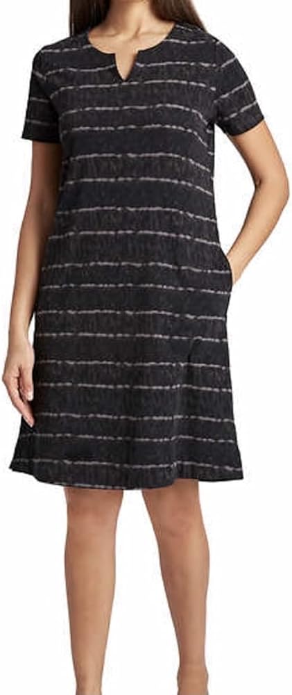 ELLEN TRACY Women's V-Notch Short Sleeve Dress