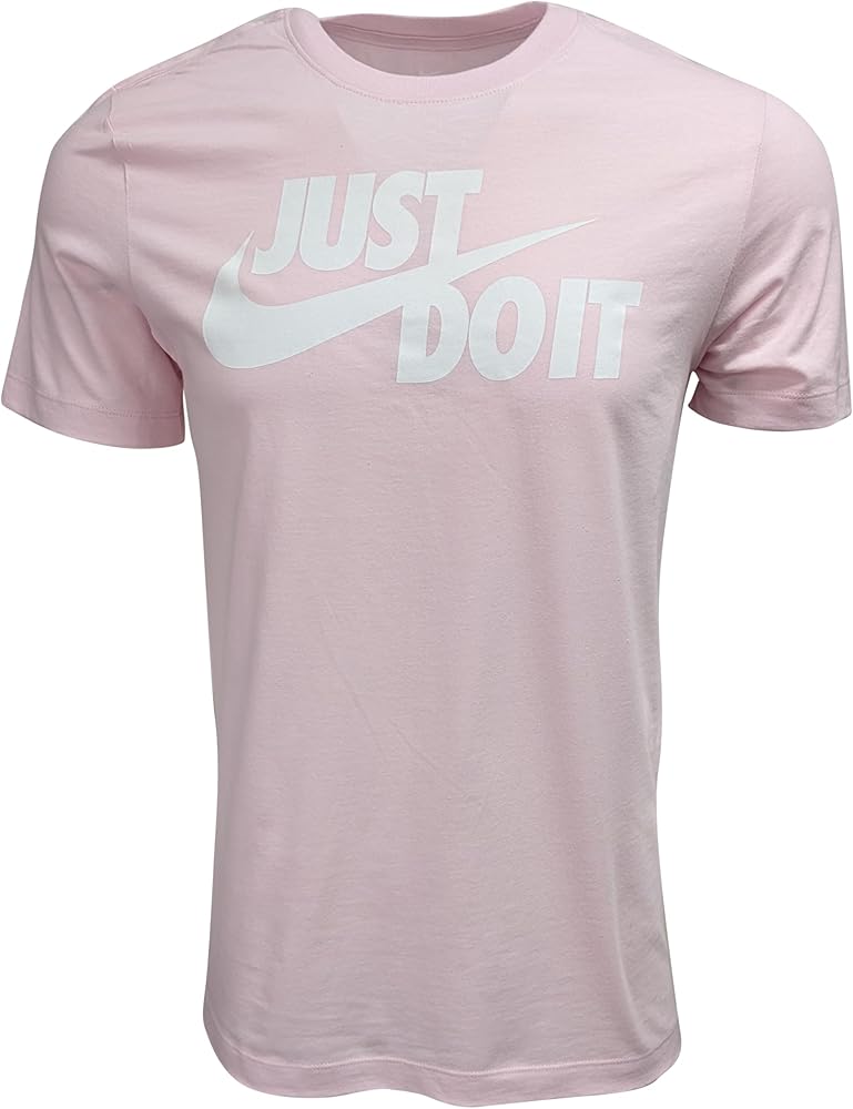 Nike Men's Sportswear Tee Just Do It Swoosh (X-Large, Light Pink/White)