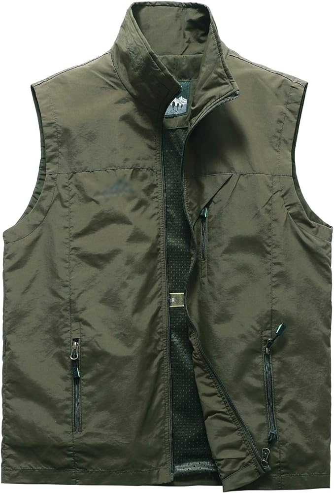 Men's Lightweight Vest Outdoor Windbreaker Vest Jacket For Golf Safari Travel Fishing Hiking Vest