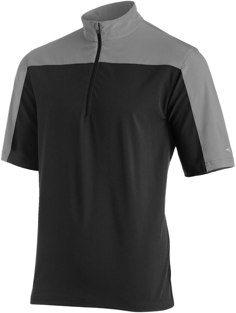 Mizuno Youth Comp Short-Sleeve Batting Jacket Black-Grey, MEDIUM (M)