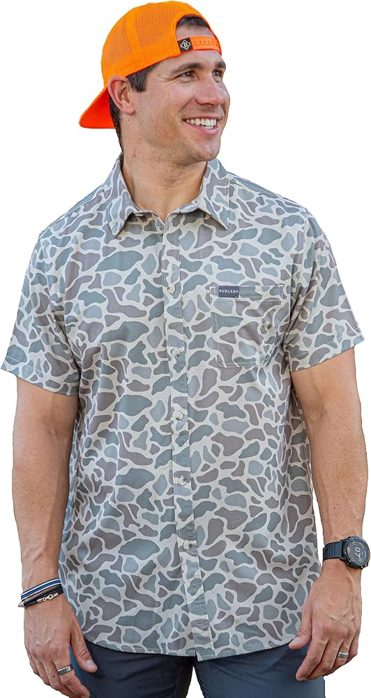 Burlebo Men's Performance Short Sleeve Button Up Shirt