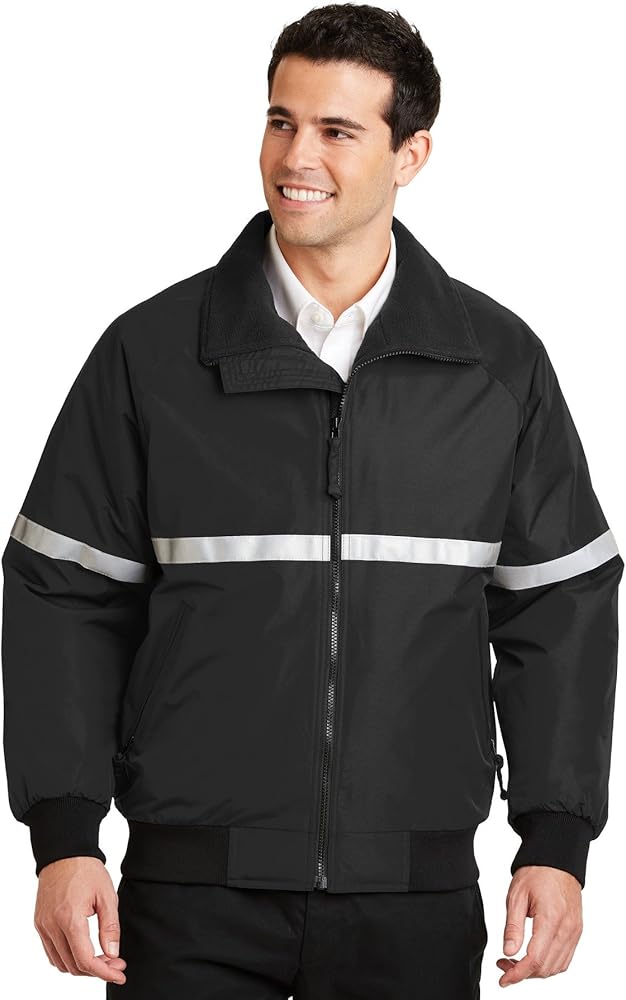 Port Authority - Challenger Jacket with Reflective Taping. J754R - True Black/True Black/ Reflective_4XL