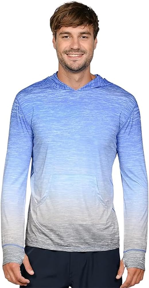 Men's Performance UPF 50+ UV/Sun Protection Hoodie T-Shirt Long Sleeve with Pockets SPF Shirt Running Hiking Shirt