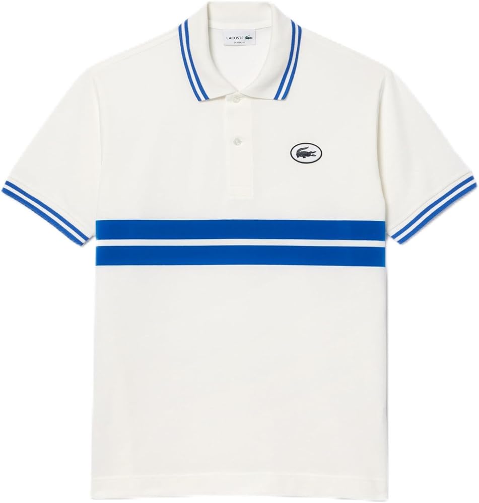 Lacoste Men's Short Sleeve Classic Fit Polo W/Stripes