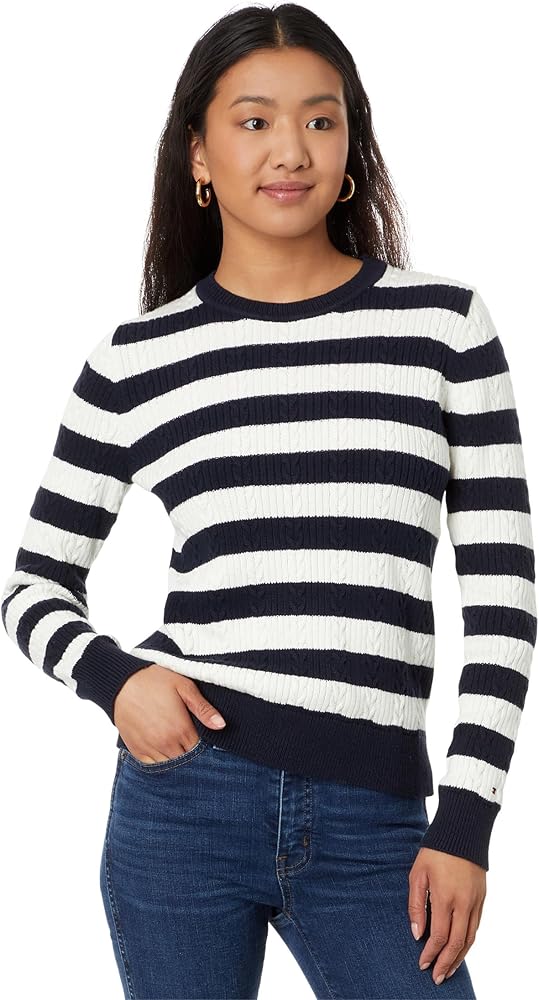 Tommy Hilfiger Women's Everyday Crewneck Cable Sweater