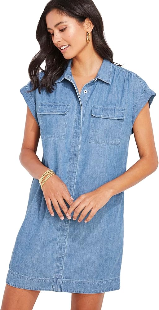 vineyard vines Women's Chambray Utility Margo Shirtdress