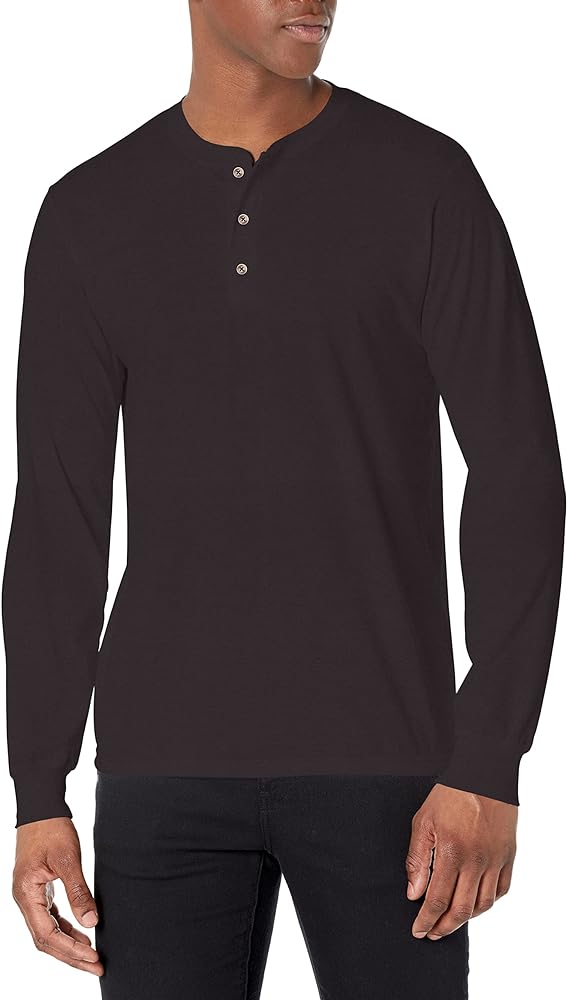 Hanes Originals Men's Tri-Blend Long Sleeve Henley T-Shirt, Lightweight Long Sleeve Tee