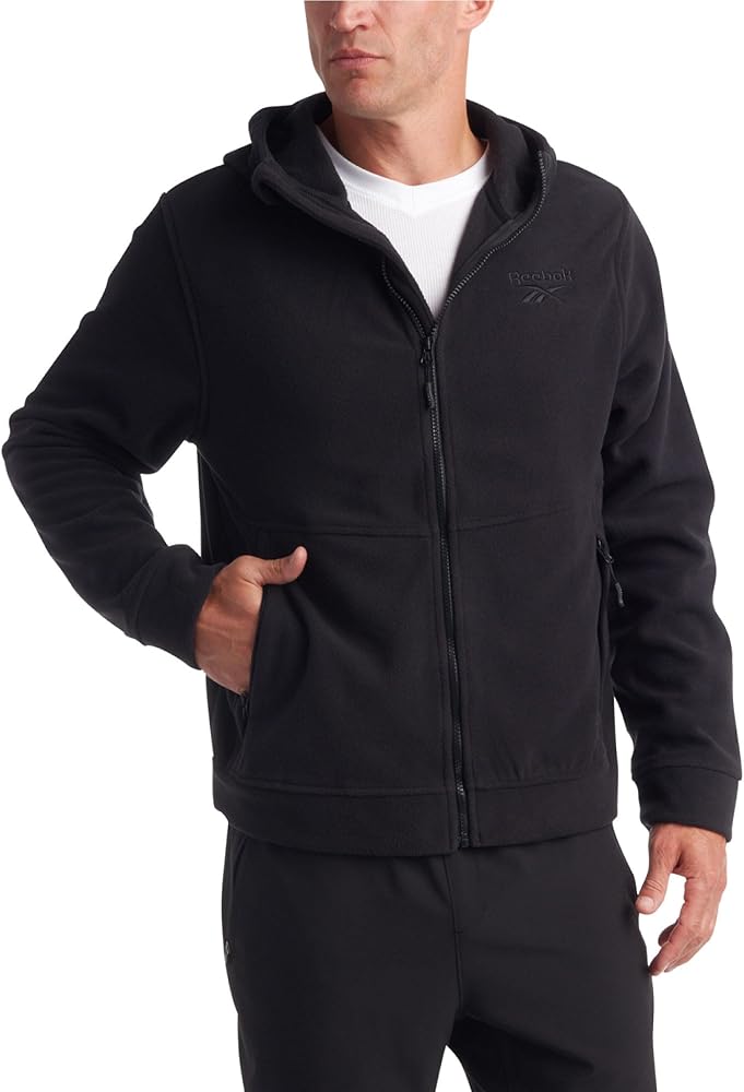 Reebok Men's Jacket - Polar Fleece Sweatshirt Jacket - Lightweight Coat for Men (M-XXL)