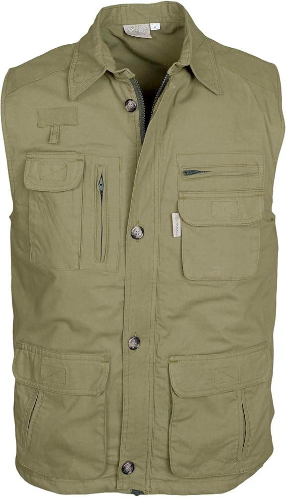 Travel Vest for Men, 100% Cotton, Multi Pocket, Perfect for Hunting Games