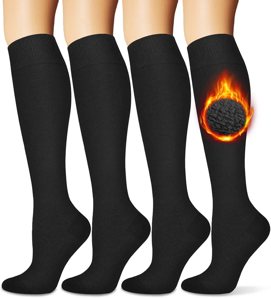 Warm Socks for Women (Knee High) Thermal Boot Socks for Winter, Running, Hiking, Gifts, Thick Socks for Cold Weather