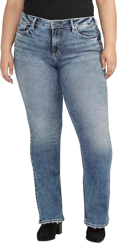 Silver Jeans Co. Women's Plus Size Suki Mid Rise Curvy Fit Bootcut Jeans