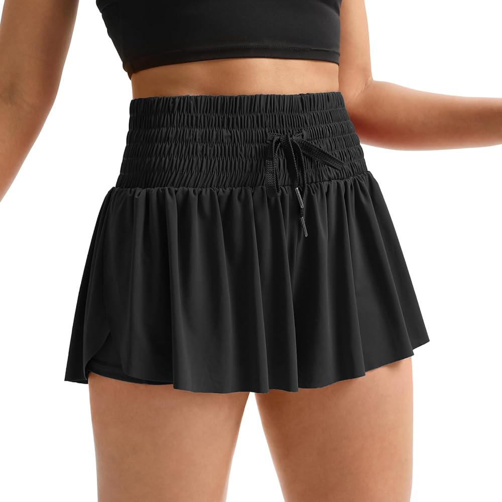 Flowy Shorts for Women High Waisted Gym Yoga Athletic Workout Running Tennis Skirt Comfy Skort Cute Clothes Summer