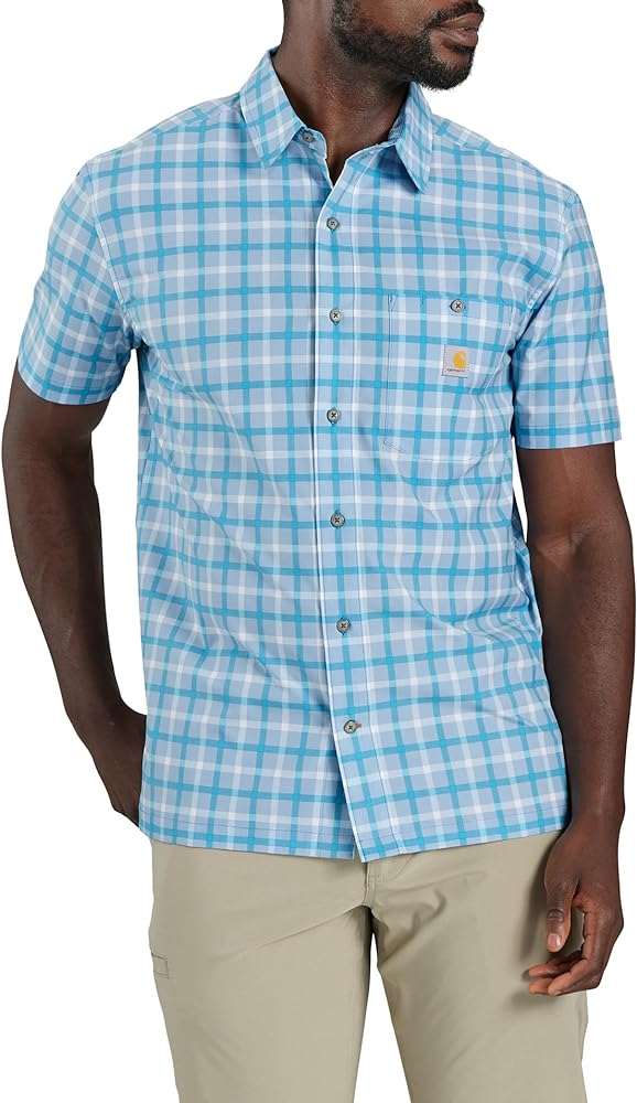 Carhartt Men's Force Sun Defender Relaxed Fit Lightweight Short-Sleeve Plaid Shirt