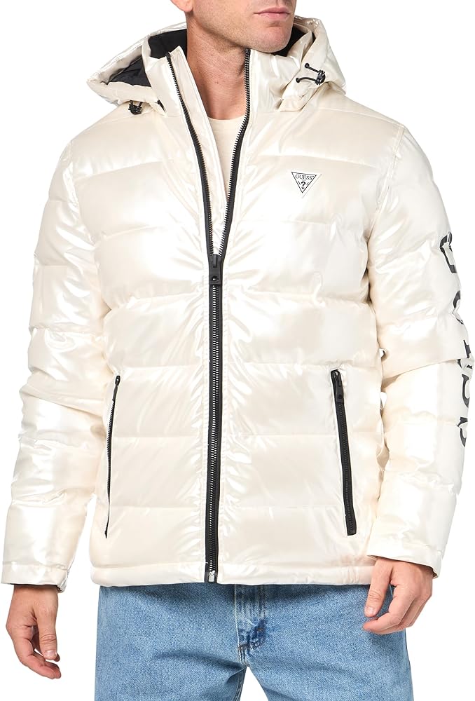 Guess Men's Holographic Hooded Puffer Jacket