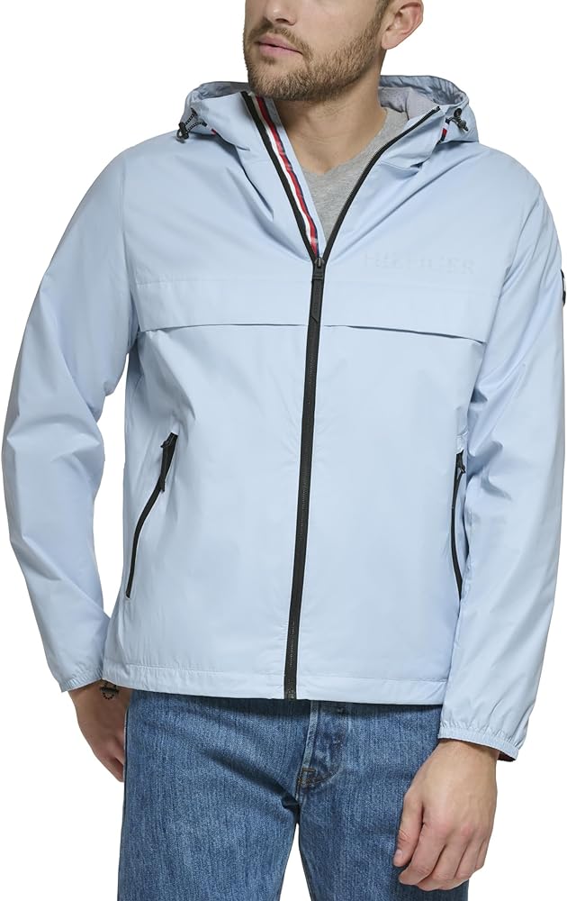 Tommy Hilfiger Men's Simple Hooded Rain Jacket