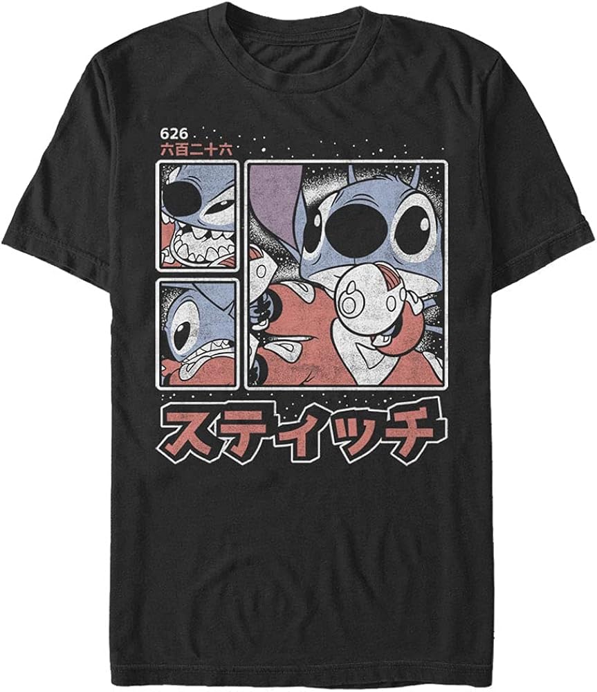 Disney Men's Lilo Stitch Kanji T-Shirt