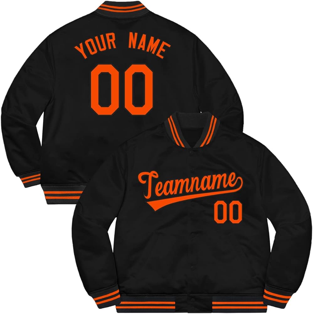 Custom Men Women Boy Fashion Lightweight Baseball Jacket Personalized Embroidered Name and Number Sport Coats