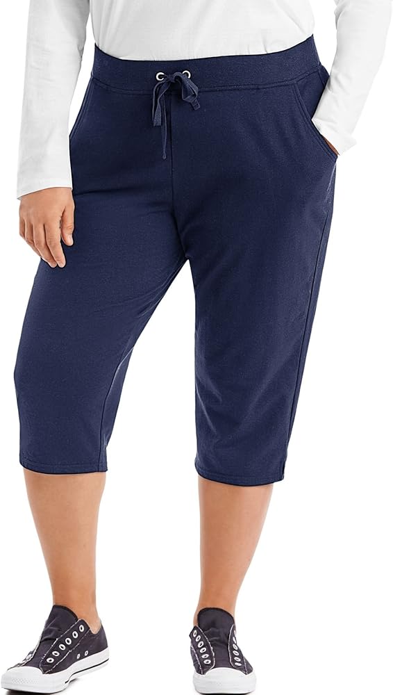 Just My Size Women's Sweatspants, French Terry Capris with Pockets, JMS Women's Capri Pocket Sweatpants