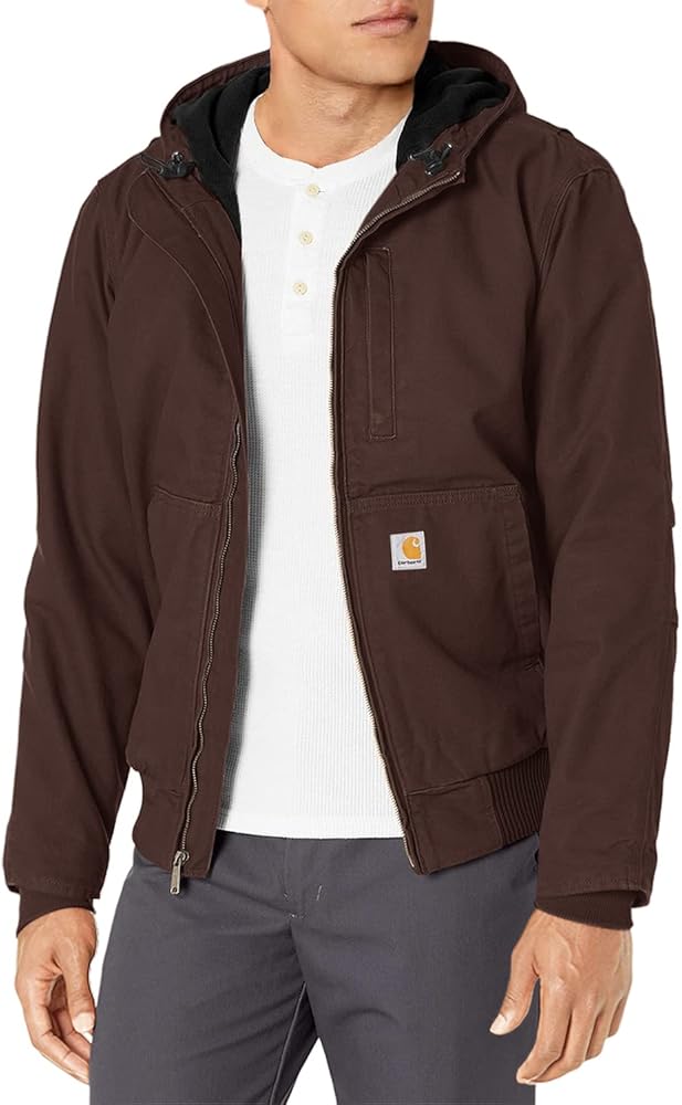 Carhartt Men's Full Swing Loose Fit Washed Duck Fleece-Lined Active Jacket