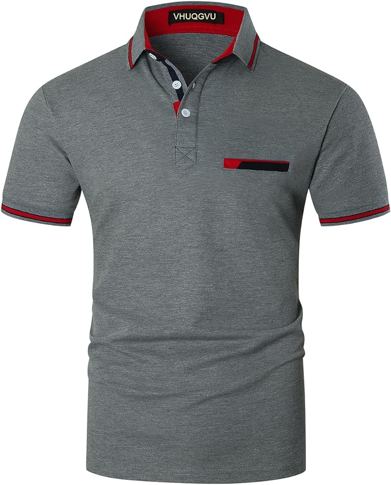 Mens Polo Shirts Short Sleeve Regular-Fit Quick-Dry Golf Polo Shirt Casual T shirts Collared Shirts Short Sleeve