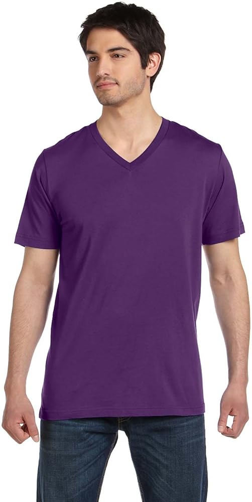 Bella + Canvas Unisex Jersey Short-Sleeve V-Neck T-Shirt XL TEAM PURPLE