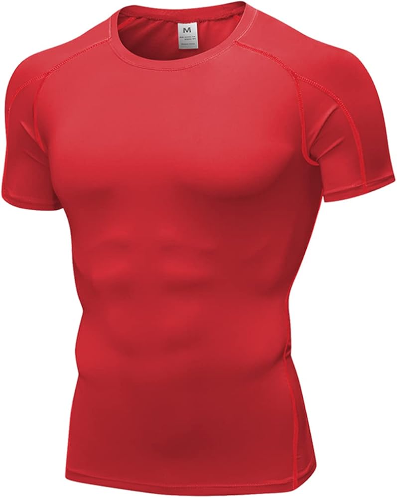 Men's Compression Shirts 1/2 Pack, Workout Tops Short Sleeve Athletic Base Layer T-Shirts Sports Gear for Gym