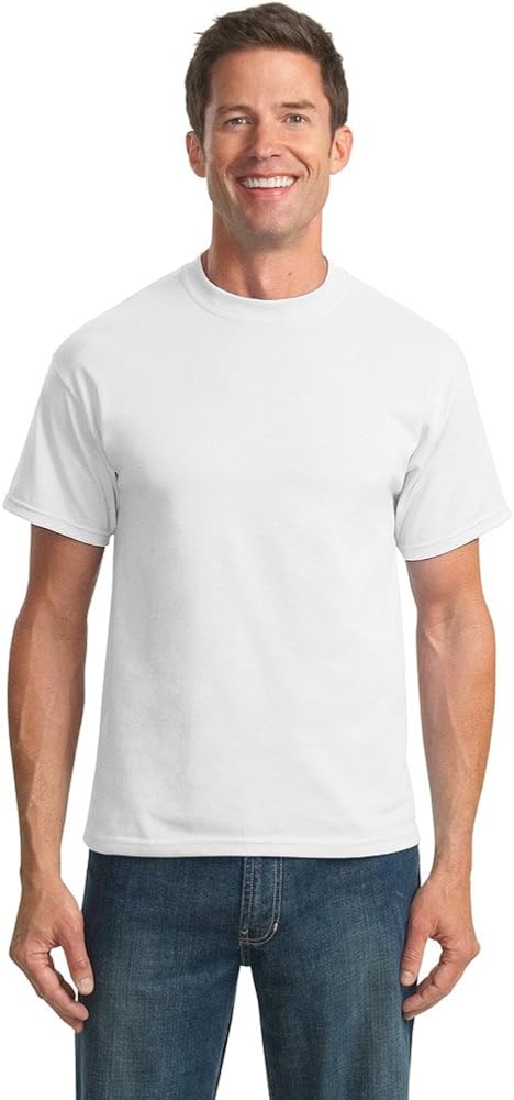 Port & Company Mens 50/50 Cotton/Poly T-Shirts, 4XLT, White