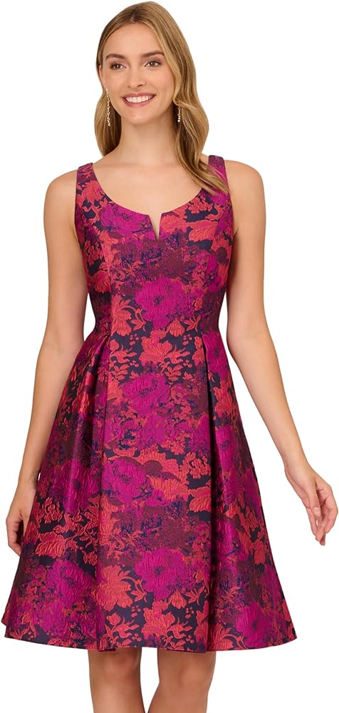 Adrianna Papell Women's Multicolor Jacquard Dress