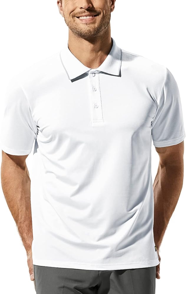 MIER Polo Shirts for Men Quick Dry Short Sleeve Golf Tennis Collared T-Shirts Performance Pique Polos