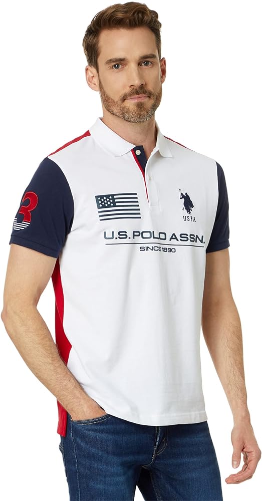 U.S. Polo Assn. Slim Fit Contrast Body Knit Polo Shirt